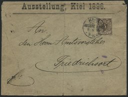 Dt. Reich 45b BRIEF, 1896, 3 Pf. Graubraun Mit Seltenem Sonderstempel KIEL AUSSTELLUNG, Feinst (Sonderumschlag Mängel) - Gebruikt