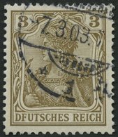 Dt. Reich 69I O, 1902, 3 Pf. Germania Mit Plattenfehler Erstes E In Deutsches Unten Ohne Querstrich, Pracht, Mi. 55.- - Gebraucht