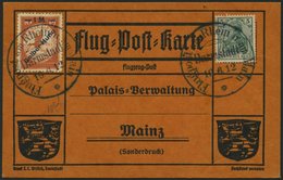 Dt. Reich IVF BRIEF, 1912, 1 M. Auf 10 Pf. Gelber Hund Mit Abart Huna Auf Karte Mit Sonderstempel Darmstadt 19.6.12, Pra - Used Stamps