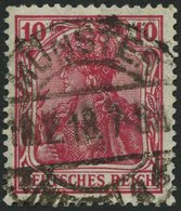 Dt. Reich 86IId O, 1915, 10 Pf. Karmin Kriegsdruck, Normale Zähnung, Pracht, Gepr. Jäschke-L., Mi. 110.- - Usados