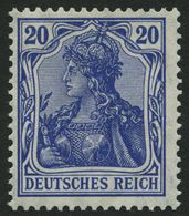 Dt. Reich 87IIa **, 1915, 20 Pf. Lilaultramarin Kriegsdruck, Pracht, Gepr. Jäschke, Mi. 55.- - Gebruikt