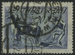 Dt. Reich 176b O, 1921, 20 M. Schwarzviolettblau, üblich Gezähnt Pracht, Mi. 90.- - Gebruikt