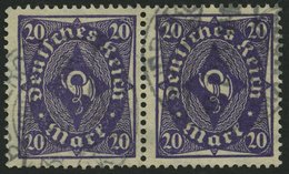 Dt. Reich 230W/230W O, 1923, 20 M. Schwärzlichgrauviolett Im Waagerechten Paar, Walzendruck, Pracht, Gepr. Infla, Mi. 13 - Used Stamps