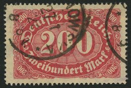 Dt. Reich 248b O, 1923, 200 M. Rotlila, Eckbug Sonst Pracht, Gepr. Infla, Mi. 100.- - Gebruikt