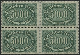 Dt. Reich 256cI **, 1922, 5000 M. Dunkelbläulichgrün Mit Abart S In Fünftausend Oben Mit Haken, Im Viererblock Mit Norma - Usati