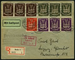 Dt. Reich 263 BRIEF, 1923, 5 M. Holztaube Mit Zusatzfrankatur (Nr. 237, 264/5, Je Im Dreierstreifen) Auf Luftpost-Einsch - Usados