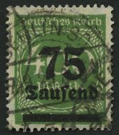 Dt. Reich 287b O, 1923, 75 Tsd. Auf 400 M. Schwarzolivgrün, Pracht, Gepr. Infla, Mi. - Gebraucht