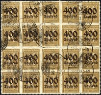 Dt. Reich 300 O, 1923, 400 Tsd. Auf 40 Pf. Dunkelgelbocker Im Bogenteil Von 20 Werten, Feinst/Pracht (einige Werte Bügig - Oblitérés