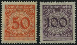 Dt. Reich 342/3 **, 1923, 50 Und 100 Pf. Ziffer, 2 Prachtwerte, Mi. 95.- - Oblitérés