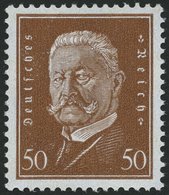 Dt. Reich 420 **, 1928, 50 Pf. Hindenburg, Pracht, Gepr. Schlegel, Mi. 140.- - Usados