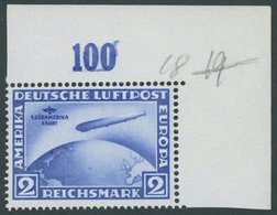 Dt. Reich 438Y **, 1930, 2 M. Südamerikafahrt, Wz. Liegend, Rechte Obere Bogendecke, Postfrisch, Pracht, Unsigniert, Fot - Oblitérés