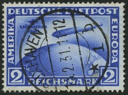 Dt. Reich 438Y O, 1930, 2 RM Südamerikafahrt, Wz. Liegend, 2 Kürzere Zähne, Feinst, Mi. 400.- - Oblitérés