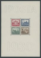 Dt. Reich Bl. 1 **, 1930, Block IPOSTA, Postfrisch, Unsigniert, Fotoattest H.D. Schlegel: Der Linke Blockrand Weist Eine - Usados