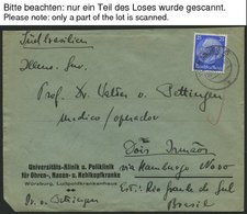Dt. Reich 471 BRIEF, 1932/3, 25 Pf. Hindenburg, 10x Als Einzelfrankatur Auf Bedarfsbrief Nach Brasilien, Etwas Unterschi - Usados
