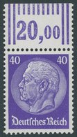Dt. Reich 472WOR **, 1932, 40 Pf. Hindenburg, Walzendruck, Oberrandstück, Postfrisch, Pracht, Mi. 200.- - Used Stamps