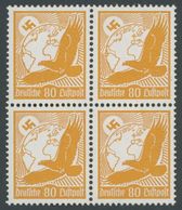 Dt. Reich 536x VB **, 1934, 80 Pf. Flugpost, Senkrechte Gummiriffelung, Im Viererblock, Postfrisch, Pracht, Mi. 280.- - Other & Unclassified