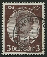 Dt. Reich 540yb O, 1934, 3 Pf. Dunkelrötlichbraun Lüderitz, Pracht, Fotoattest H.D. Schlegel, Mi. (600.-) - Otros & Sin Clasificación