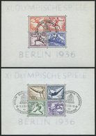 Dt. Reich Bl. 5/6 O, 1936, Blockpaar Olympische Spiele, Sonderstempel, Pracht, Mi. 180.- - Autres & Non Classés