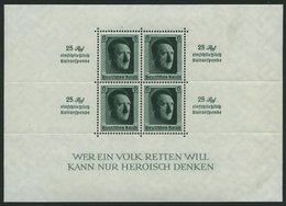 Dt. Reich Bl. 9 *, 1937, Block Kulturspende, Kleine Haftstelle Im Rand, Marken Postfrisch, Pracht - Other & Unclassified