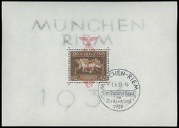 Dt. Reich Bl. 10 O, 1937, Block München-Riem, Ersttags-Sonderstempel, Pracht, Mi. (130.-) - Autres & Non Classés