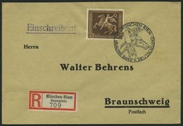 Dt. Reich 671 BRIEF, 1938, 42 Pf. Braunes Band, Einzelfrankatur Auf Einschreibbrief Nach Braunschweig, Pracht, Mi. 85.- - Autres & Non Classés