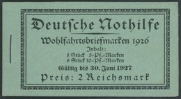 ZUSAMMENDRUCKE MH 23.1.2 **, 1926, Markenheftchen Nothilfe, StrL Ok, Pracht, Mi. 1400.- - Zusammendrucke