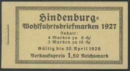 ZUSAMMENDRUCKE MH 24.1B **, 1927, Markenheftchen Hindenburgspende, Nicht Durchgezähnt, Feinst, Mi. 320.- - Zusammendrucke