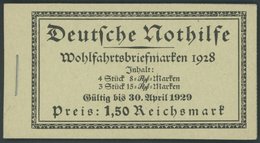 ZUSAMMENDRUCKE MH 27.2 **, 1928, Markenheftchen Nothilfe, Nicht Durchgezähnt, Heftchenblatt 65B, Pracht, Mi. 700.- - Se-Tenant