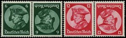 ZUSAMMENDRUCKE K 17/8 **, 1933, Fridericus 6 + 6 Und 12 + 12, Beide Kehrdrucke, Pracht, Mi. 80.- - Zusammendrucke