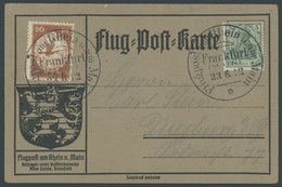 ZEPPELINPOST 15 BRIEF, 1912, 20 Pf. E.L.P. (Farbe Etwas Oxydiert) Auf Flugpostkarte Mit Nur 5 Pf. Zusatzfrankatur, Sonde - Zeppelin