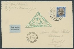 ZEPPELINPOST 114A BRIEF, 1931, Islandfahrt, Isländische Post, Mit Sondermarke 1 Kr., Prachtkarte In Die Schweiz - Zeppelins