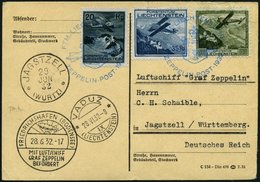 ZEPPELINPOST 167II BRIEF, 1932, Schweizfahrt, Auflieferung Vaduz, Rückseitig Mit Violettem Nebenstempel Während Der Post - Zeppelins