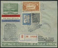 ZEPPELINPOST 0206 BRIEF, 1933, 1. Südamerikafahrt, Parag. Post, Einschreibbrief, Pracht - Zeppelines