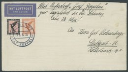 ZEPPELINPOST 0206II BRIEF, 1933, VDI-Kurzfahrt, Bordpost, Prachtbrief, R! - Zeppelines