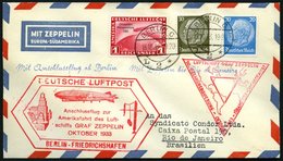 ZEPPELINPOST 238E BRIEF, 1933, Chicagofahrt, Anschlussflug Ab Berlin, Einschreibbrief, Pracht - Zeppelins