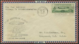 ZEPPELINPOST 244C BRIEF, 1933, Chicagofahrt, US-Post, Chicago-Fr`hafen, Prachtbrief - Zeppelins
