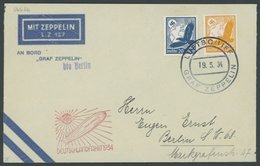 ZEPPELINPOST 246Ab BRIEF, 1934, Deutschlandfahrt, Bordpost Bis Berlin, Rückseitig Mit Eckener-Spendenmarke, Prachtbrief - Zeppelines