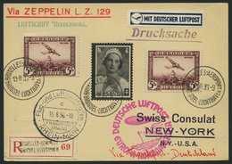 ZULEITUNGSPOST 430 BRIEF, Belgien: 1936, 7. Nordamerikafahrt, Einschreib-Drucksache, Prachtkarte - Zeppelines