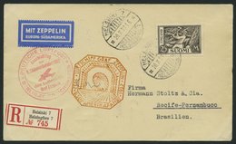ZULEITUNGSPOST 195B BRIEF, Finnland: 1932, 9. Südamerikafahrt, Anschlußflug Ab Berlin, Einschreibbrief, Pracht - Zeppelines