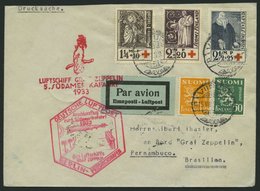 ZULEITUNGSPOST 226B BRIEF, Finnland: 1933, 6. Südamerikafahrt, Anschlussflug Ab Berlin, Drucksache, Prachtbrief - Zeppelin