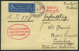ZULEITUNGSPOST 55 BRIEF, Liechtenstein: 1930, Englandfahrt, Prachtkarte - Zeppeline