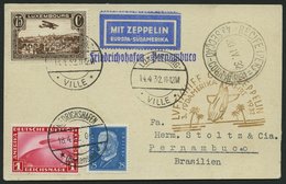 ZULEITUNGSPOST 150 BRIEF, Luxemburg: 1932, 3. Südamerikafahrt, Prachtkarte - Zeppelins