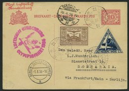 ZULEITUNGSPOST 427 BRIEF, Niederländisch-Indien: 1936, Olympiafahrt, Karte Feinst - Zeppelins