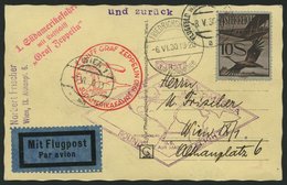 ZULEITUNGSPOST 57 BRIEF, Österreich: 1930, Südamerikafahrt, Bis Friedrichshafen, Mit Einzelfrankatur Mi.Nr. 487!, Pracht - Zeppelines