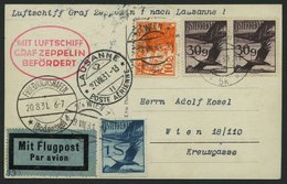 ZULEITUNGSPOST 123 BRIEF, Österreich, 1931, Fahrt Nach Lausanne, Prachtkarte - Zeppelins