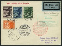 ZULEITUNGSPOST 124Da BRIEF, Österreich: 1931, 1. Südamerikafahrt, Anschlußflug Ab Berlin Bis Kap Verde, Prachtkarte - Zeppelines