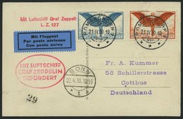 ZULEITUNGSPOST 54 BRIEF, Schweiz: 1930, Fahrt Nach Bonn, Prachtkarte - Zeppelines