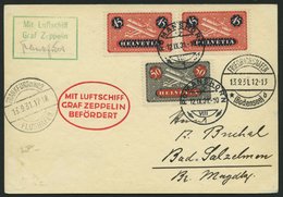 ZULEITUNGSPOST 128A BRIEF, Schweiz: 1931, Fahrt Öhringen-Frankfurt, Prachtkarte - Zeppelines