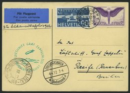 ZULEITUNGSPOST 143Aa BRIEF, Schweiz: 1932, 2. Südamerikafahrt, Auflieferung Friedrichshafen, Prachtkarte - Zeppeline