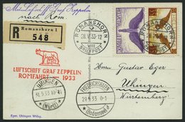 ZULEITUNGSPOST 207Ba BRIEF, Schweiz: 1933, Italienfahrt, Abgabe Rom, Prachtkarte - Zeppelines